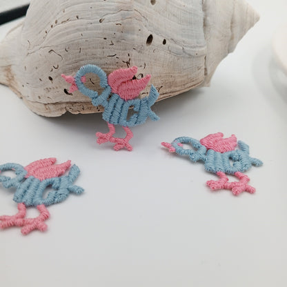 VINTAGE Letter Words Patches pink blue chick Embroidered Appliques #806