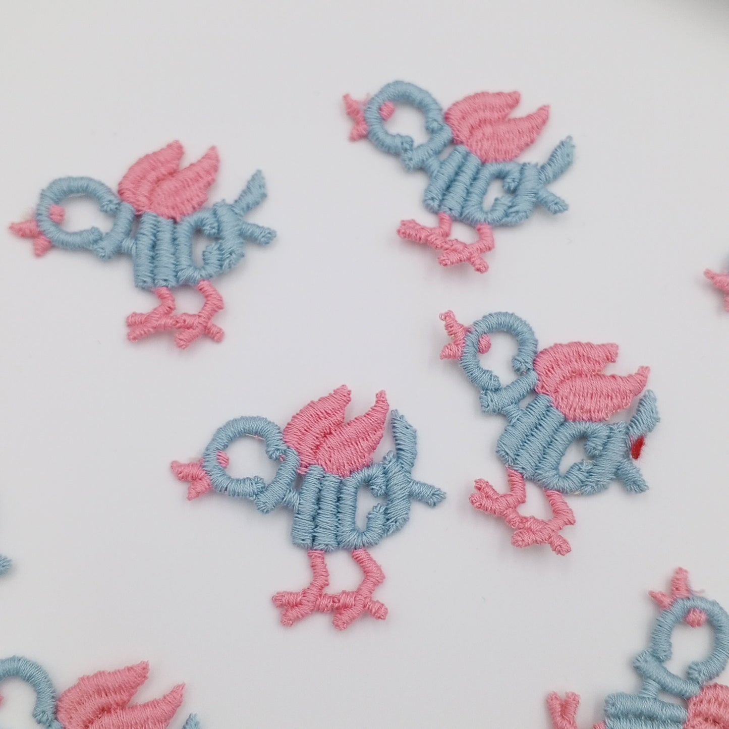 VINTAGE Letter Words Patches pink blue chick Embroidered Appliques #806