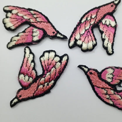 Beautiful Pink bird appliques Iron on Decorative Patches #412