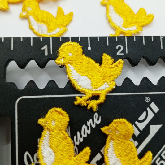 Yellow white bird embroidered patches bird sewing appliqué #406