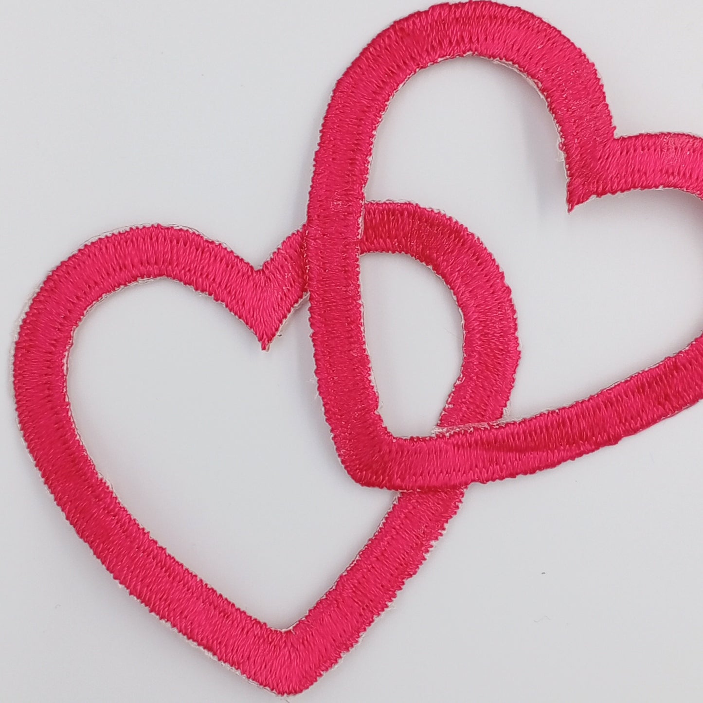 Valentine Hot Pink Heart Appliques VINTAGE Iron on Patches #641