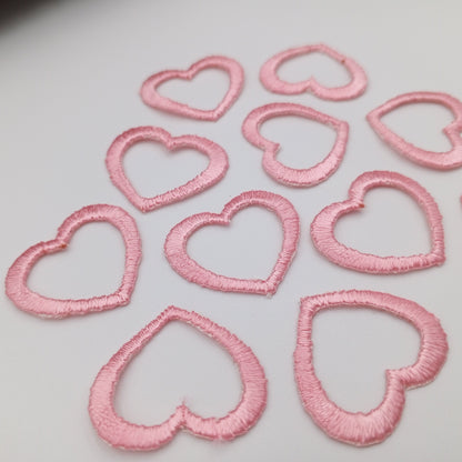 VALENTINE Pink Hearts Applique VINTAGE Iron on Heart Patches #643