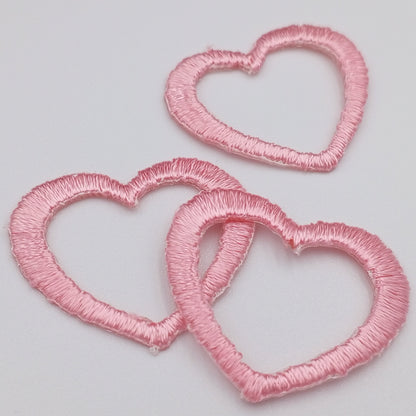 VALENTINE Pink Hearts Applique VINTAGE Iron on Heart Patches #643