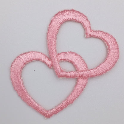 VALENTINE Pink Hearts Applique VINTAGE Iron on Heart Patches #643