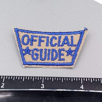 VINTAGE Badge Patches gray blue Official Guide Embroidered Appliques #752