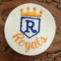 VINTAGE Badge Patches Royal Blue Golden Yellow Embroidered ROYALS Patch Appliques #749