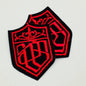 VINTAGE Badge Patches black Red Embroidered Patch Iron on Appliques #731