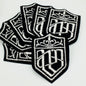 VINTAGE Badge Patches black White Embroidered Patch Iron on Appliques #730