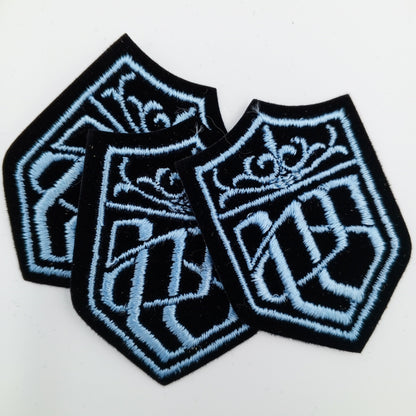 VINTAGE Badge Patches black light blue Embroidered patch Iron on Appliques #720