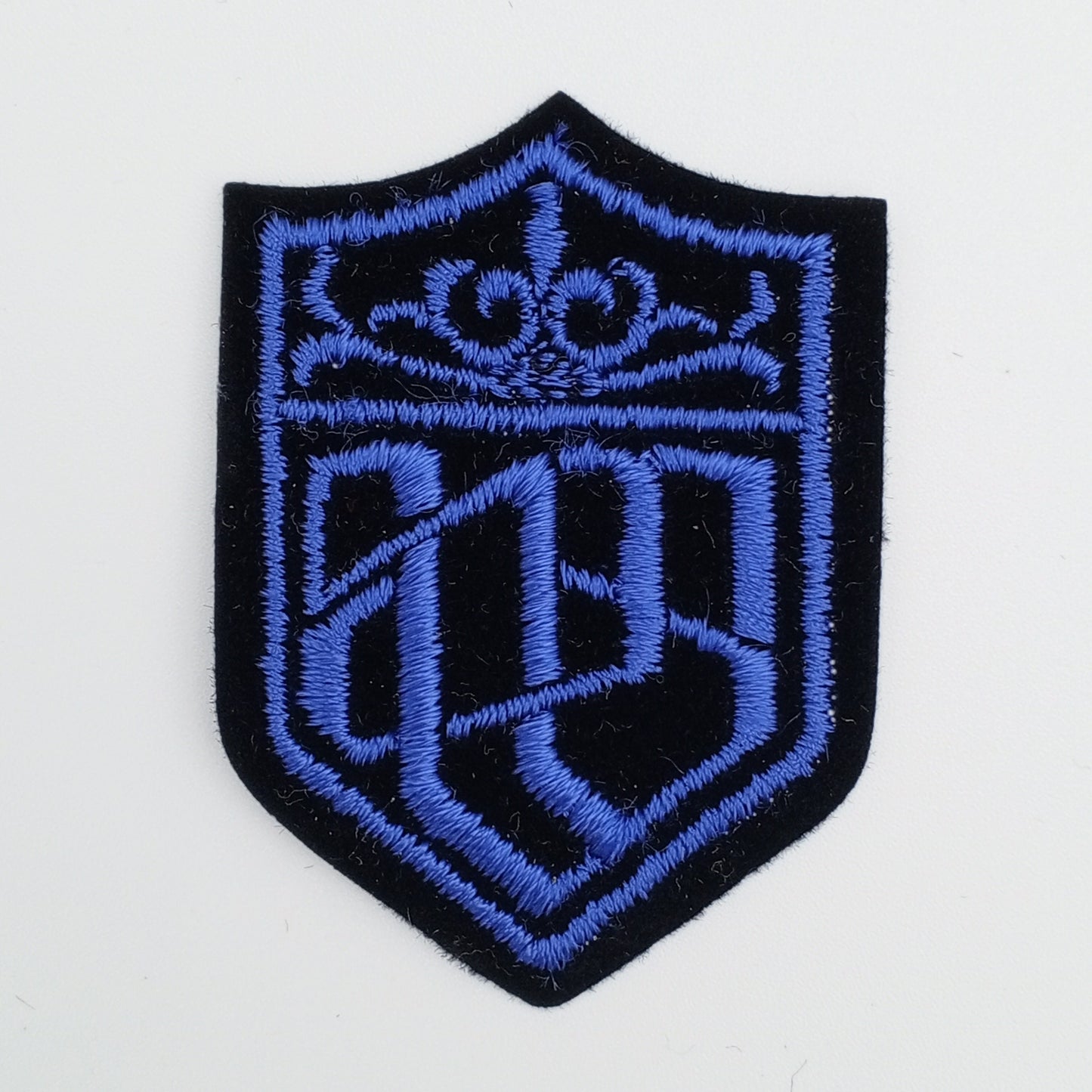 VINTAGE Badge Patches black Blue Embroidered Patch Iron on Appliques #718