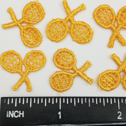 VINTAGE Tennis appliques embroidery Yellow Patches #920