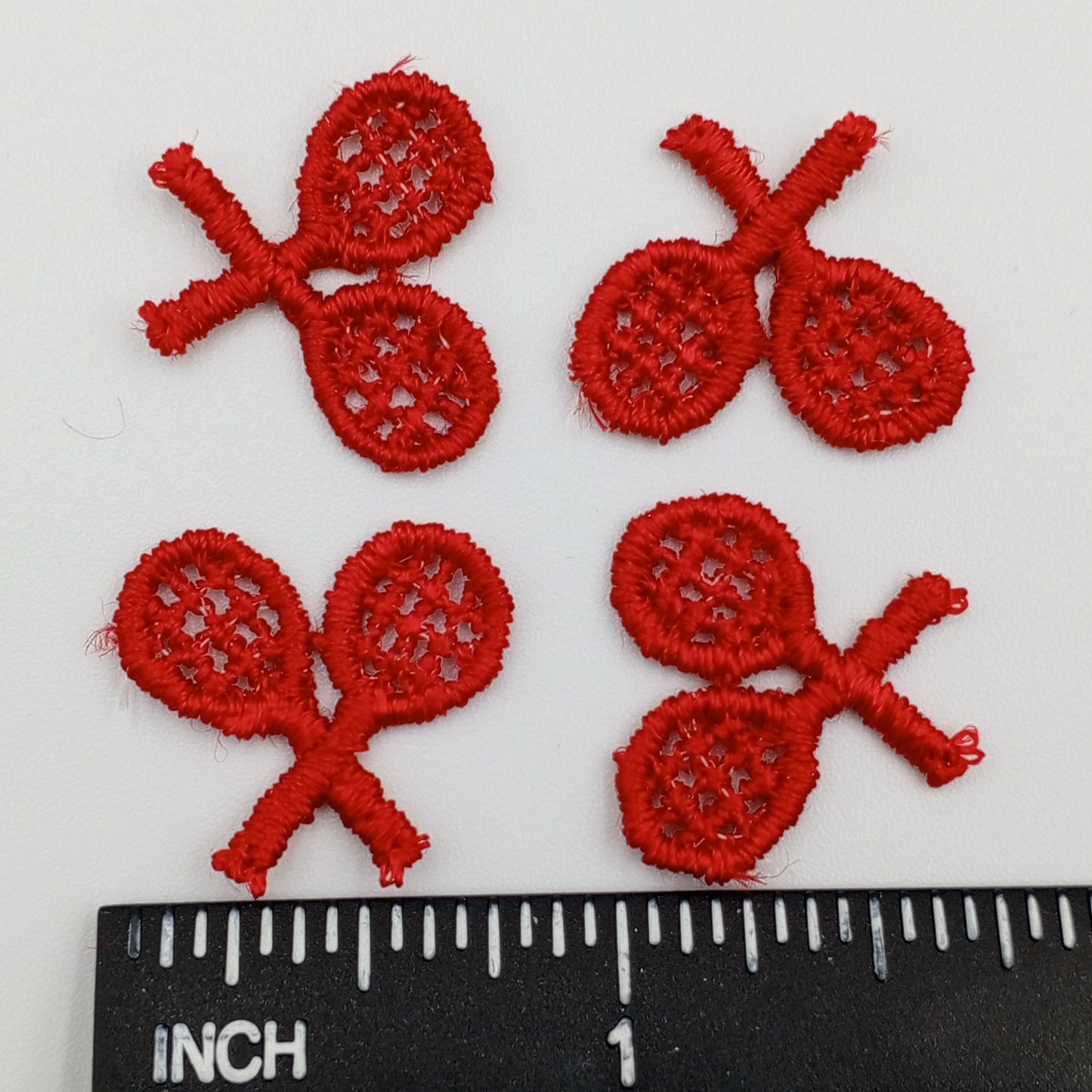 VINTAGE Tennis appliques embroidery Red Patches #919