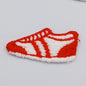 Red White Running Sneakers Vintage Embroidered Applique Sewing Athletes Shoes Red Sneakers Patches for Running Enthusiasts Retro Vibe  #938