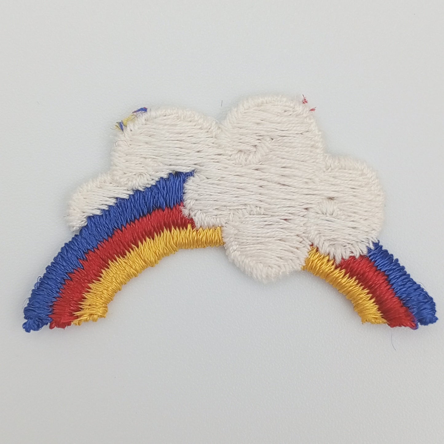 VINTAGE Rainbow Cloud Patches navy blue yellow red white Embroidered Appliques #931