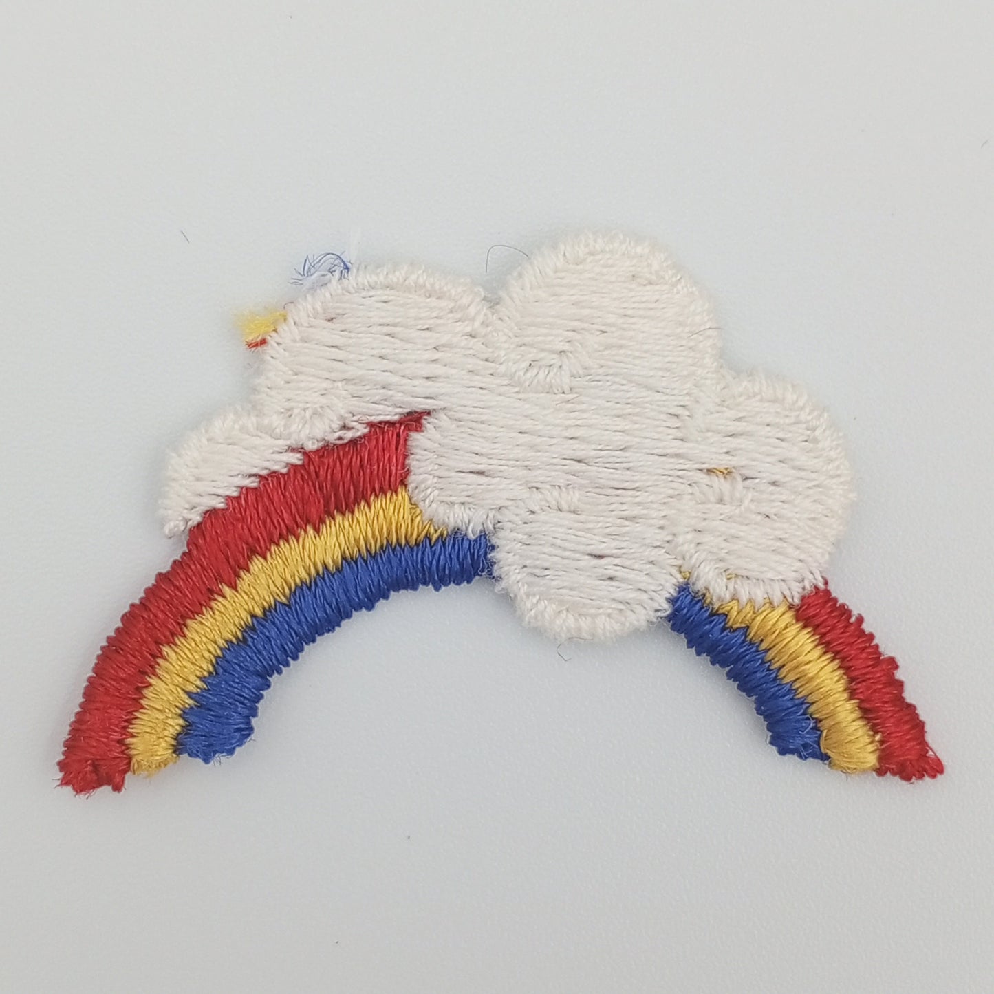 VINTAGE Rainbow Cloud Patches navy blue yellow red white Embroidered Appliques #931