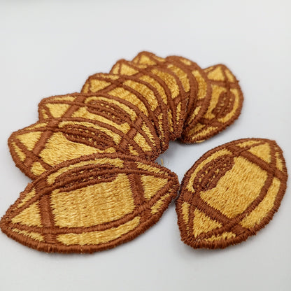 VINTAGE Football Patches Sports Soccer brown Embroidered Appliques Sewing Embellishments Football Badge for Jerseys Shirts Jackets Hats #906