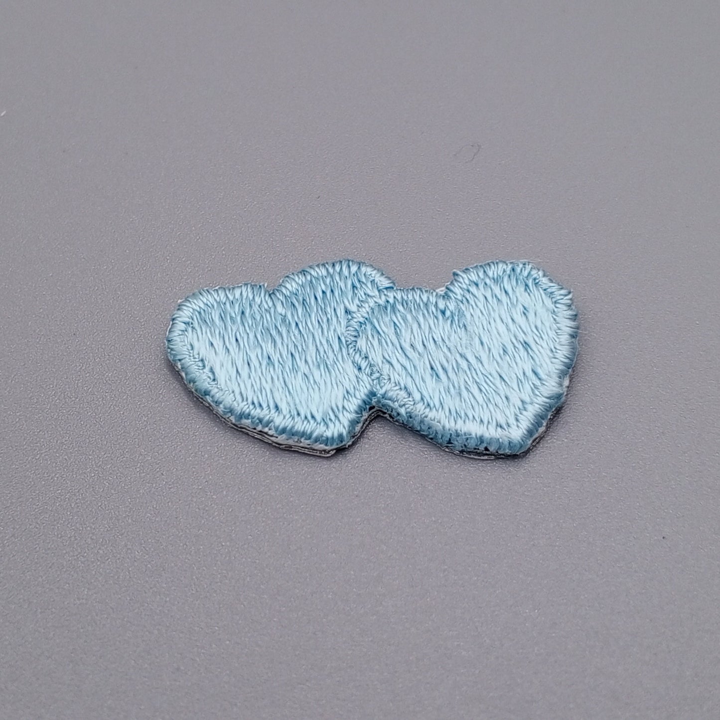 Light blue double hearts appliques VINTAGE Iron on Patches #660