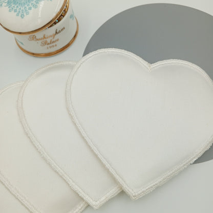 White Big heart appliques Valentines Iron on heart Patches #640