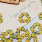 Yellow Flower Wreath Heart Appliques VINTAGE Sew on Patches #645