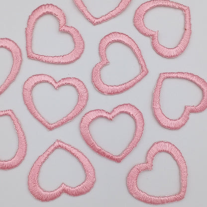 VALENTINE Pink Hearts Applique VINTAGE Iron on Heart Patches #643