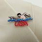 U.S.A. swimming Patches Iron-on black blue red Embroidered Appliques