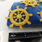 Yellow Nautical Ship Wheel Applique Embroidered Vintage Captain's wheel Patches for DIY Sewing Embellishments, Clothing Bags & Decorating