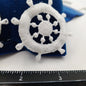 White Nautical Ship Wheel Applique Embroidered Vintage Captain's wheel Patches for DIY Sewing Embellishments, Clothing Bags & Decorating