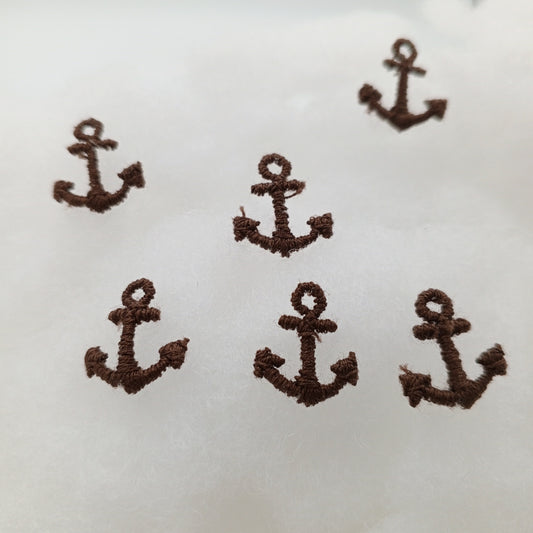 Brown Anchor Decorative Patch Nautical Embroidered Retro Vintage Classic Sailor Anchor Applique Motif Embroidery for Embellishments