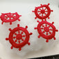 Red Nautical Ship Wheel Applique Embroidered Vintage Captain's wheel Patches for DIY Sewing Embellishments, Clothing Bags & Decorating