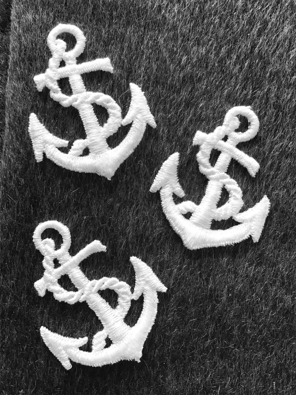 White Embroidery Anchor Vintage Decorative Patch #5000