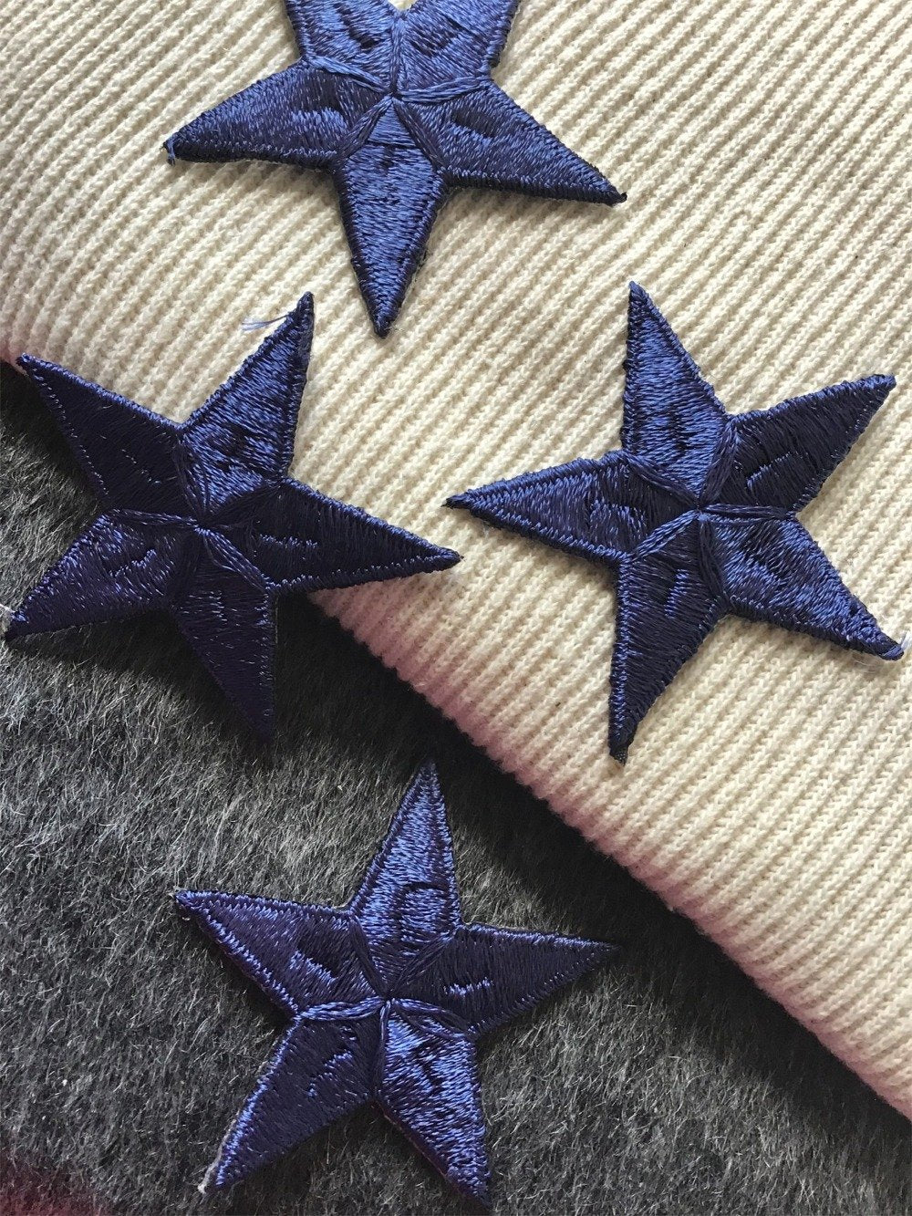 Vintage Embroidered Navy Star Decorative Patch #5017